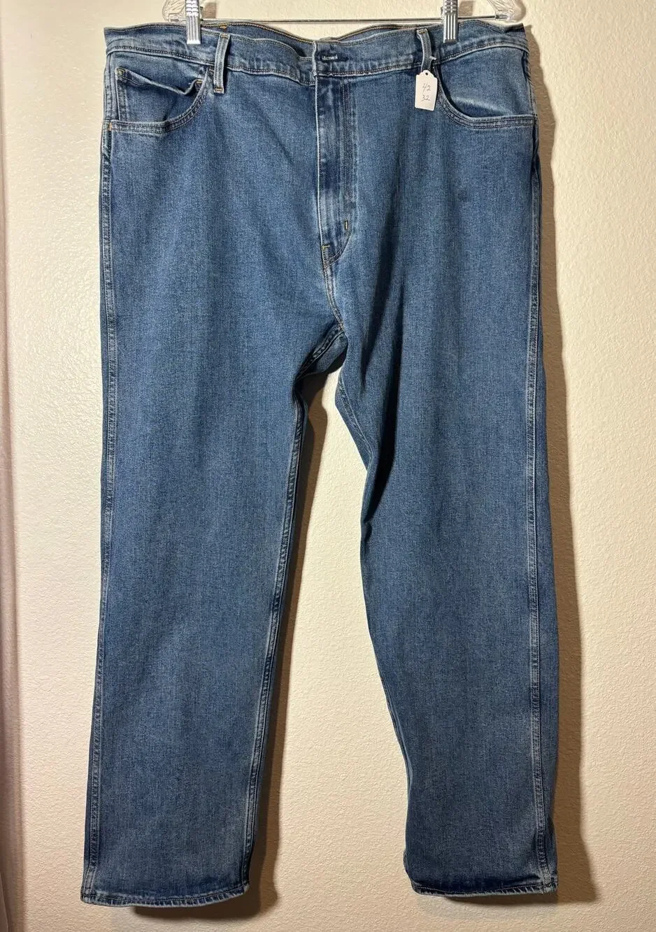 Levi Strauss Men's Size 42X32 Workwear Fit Straight Leg Denim Blue Jeans